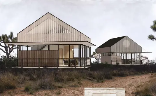  ??  ?? ABOVE: Together with custom-home builder Plant Prefab, Yves Béhar (pictured at left) is designing accessory dwelling units (ADUS) to alleviate California’s housing crisis.