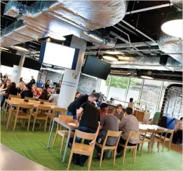  ??  ?? Like many tech organisati­ons, the Facebook offices in Dublin offer free dining facilities for the company’s staff. Photo: El Keegan