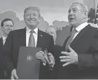  ?? SUSAN WALSH/AP ?? President Donald Trump and Israeli Prime Minister Benjamin Netanyahu affirm the bond between their countries.