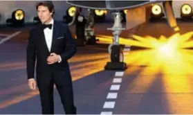  ?? FOTO REUTERS ?? Tom Cruise tijdens de première van
Top Gun: Maverick in Londen.