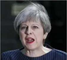  ?? ALASTAIR GRANT — THE ASSOCIATED PRESS ?? British Prime Minister Theresa May announced Tuesday she will seek early election on June 8 .