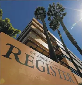  ?? Mark Boster Los Angeles Times ?? THE ORANGE County Register lost $9.4 million on an employee life insurance scheme, according to a lawsuit filed by the Pension Benefit Guaranty Corp.