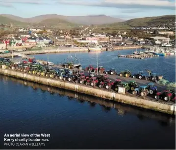  ?? PHOTO: CIARAN WILLIAMS ?? An aerial view of the West Kerry charity tractor run.