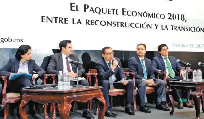  ?? ESPECIAL ?? Ernesto Cordero participó en el foro sobre el Paquete Económico 2018.