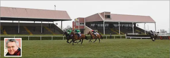  ??  ?? A flashback to the last race meeting in Bettyville, held without spectators on St. Patrick’s Day. INSET LEFT: Michael Murphy, managing director of the racecourse.