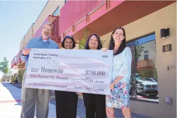  ?? COURTESY OF DAVID MURPHY ?? From left: Homewise CEO Mike Loftin; Homewise Chief Creative Officer Rathi Casey; Homewise COO Elena Gonzales; and New Mexico Rep. Teresa Leger Fernández.