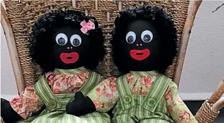  ??  ?? The golliwog dolls made and sold on Facebook by Picton woman Cathy Dalzell.