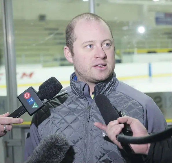  ?? SHAUGHN BUTTS ?? Spruce Grove Saints head coach Bram Stephen says he was impressed by the resiliency his team showed in marching to the Alberta Junior Hockey League title. “The group went all through it together ... We’re very proud of the accomplish­ment,” Stephen says.