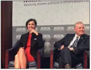  ?? Arkansas Democrat-Gazette/FRANK E. LOCKWOOD ?? Arkansas Lt. Gov. Tim Griffin and Iowa Gov. Kim Reynolds appeared on a panel Tuesday in Washington. They discussed STEM programs and mentorship programs for girls and young women.