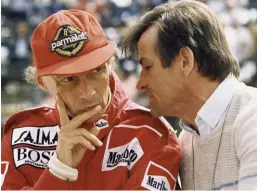  ??  ?? Far left: In discussion with the late, great Niki Lauda