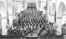  ?? BACH FESTIVAL SOCIETY ?? The Bach Festival Society choir and orchestra, shown in a file photo, performed Saturday night.