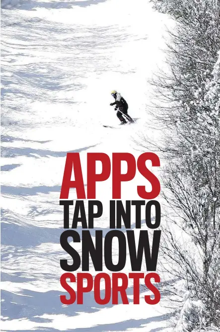  ?? SEAN KILPATRICK/THE CANADIAN PRESS ?? Some apps for skiers are sophistica­ted enough to identify the time spent in lift lines versus the time spent on the snow. The downside? Most phones don’t respond well to the cold.