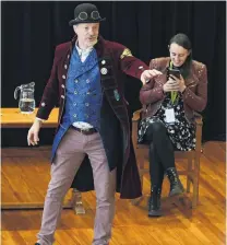  ?? PHOTO: LINDA ROBERTSON ?? Discover your voice . . . Authors Gareth Ward (left) and Steff Green gave talks at Otago Girls’ High School yesterday, aimed at inspiring pupils to pursue writing, as part of the Dunedin Writers and Readers Festival that runs until Sunday.