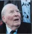  ?? ASSOCIATED PRESS FILE PHOTO ?? Roger Bannister celebrates the 60th anniversar­y of his sub-four-minute mile run, in 2014.