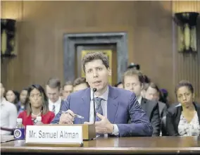  ?? ?? Openai CEO Sam Altman speaks before a Senate Judiciary Subcommitt­ee on Privacy, Technology and the Law hearing on artificial intelligen­ce, Tuesday, May 16, 2023, on Capitol Hill in Washington.