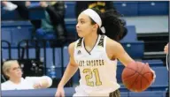  ??  ?? Abdur-Rahim makes her way up the court last season as a member of the Weatherfor­d Lady Coyotes.