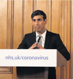  ??  ?? Must step up UK Chancellor Rishi Sunak must help workers