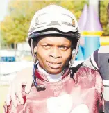  ??  ?? Jockey Julius Mphanya