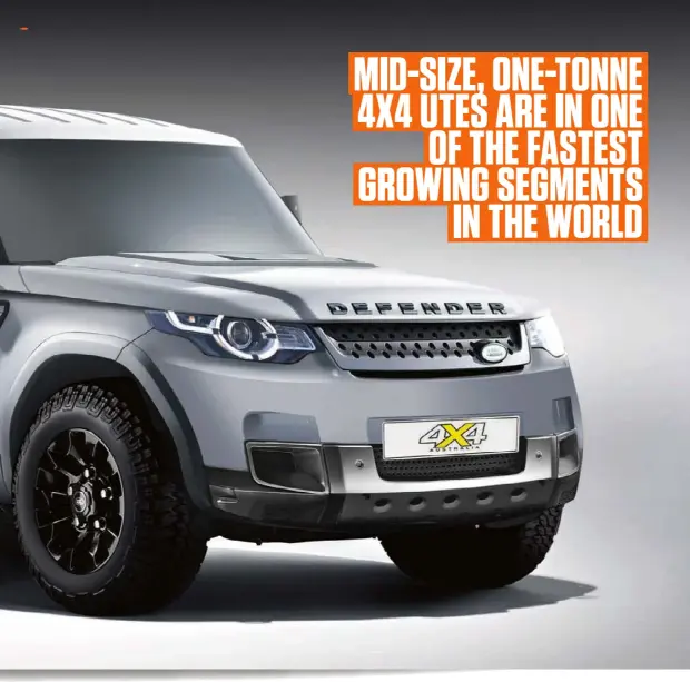  ??  ?? MID-SIZE, ONE-TONNE 4X4 UTES ARE IN ONE OF THE FASTEST GROWING SEGMENTS IN THE WORLD