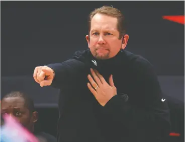  ?? MIKE EHRMANN / GETTY IMAGES FILES ?? Very quickly, the Raptors’ Nick Nurse has won an NBA title and coach of the year
award, rising from anonymity to command great respect around the league.