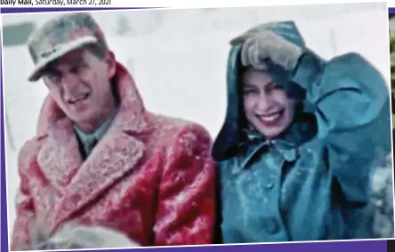  ??  ?? Snow princess: The 25-year-old Elizabeth on a sleigh ride with Philip in Canada in 1951