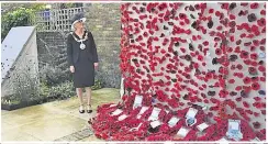  ??  ?? The Mayor of Faversham Alison Reynolds casts her eye over the town’s impressive poppy display