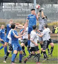  ?? Skem in action against Bamber Bridge John Driscoll ??