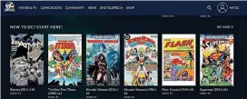  ?? [PHOTO BY DC UNIVERSE] ?? Digital comics are part of the offerings on “DC Universe,” with one section recommende­d for those “New to DC.”