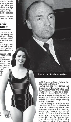  ??  ?? Christine Keeler: She met Profumo at Cliveden Forced out: Profumo in 1963