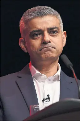  ??  ?? Sadiq Khan arrived at the Scottish Labour conference amid a media scrum after his controvers­ial article appeared in a newspaper Photograph: Mark Runnacles/PA Wire