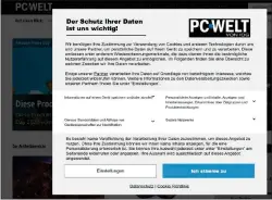  ??  ?? Die Pc-welt-webseite (www.pcwelt.de) zeigt die Informatio­nen zu Cookies übersichtl­ich an, dazu gibt es Details zum Datenschut­z und zur Cookie-richtlinie.