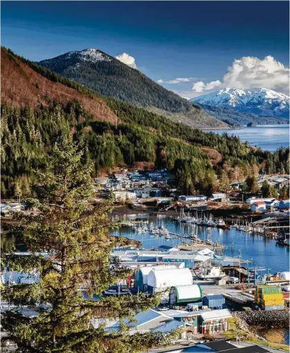  ??  ?? A view of downtown Wrangell, Alaska. The former timber town, described by the writer John Muir as a r