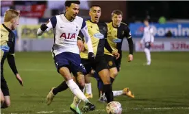  ?? Photograph: Clive Brunskill/AFP/Getty Images ?? Dele Alli has made only four league appearance­s this season, but did start against Marine (pictured) in the FA Cup third round.