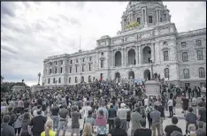  ?? GETTY IMAGES ?? Protesters gather at the State Capitol on Friday in St. Paul, Minn., after Officer Jeronimo Yanez was acquitted in the shooting death of Philando Castile.