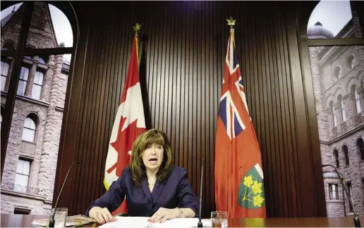  ?? FRANK GUNN / THE CANADIAN PRESS ?? Ontario auditor-general Bonnie Lysyk said Tuesday the Liberal government led by Dalton McGuinty kept making decisions that increased the final cost of cancelling the two proposed power plants in Mississaug­a and Oakville.