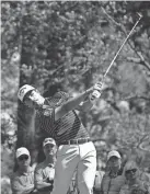  ?? ANDREW DAVIS TUCKER/AUGUSTA CHRONICLE ?? Abraham Ancer tees off on No. 14 during the first round of The Masters on April 7 at Augusta National Golf Club.