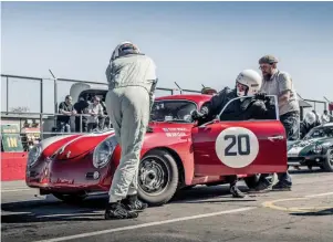  ??  ?? Below: Driver change as Ian Clark takes over from owner Steve Wright. A recurring misfire put paid to the race effort. Shame because the early signs were looking good for the team