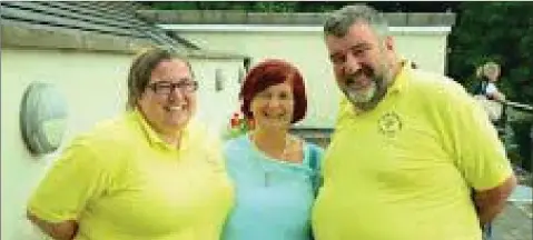  ??  ?? Sarah O’Donohoe, Tournament Referee, Shankill Junior Open, Celine O’Donohoe, and Liam O’Donohoe, Vice-Chair, Shankill Tennis Club.