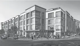  ?? PROVIDED BY KUSHNER COS./MINNO&WASKO ARCHITECTS ?? Artist’s rendering looking west at the intersecti­on of Broadway and Second Avenue in Long Branch.