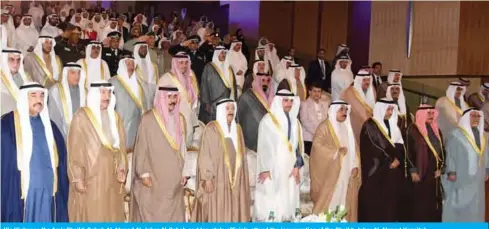  ??  ?? His Highness the Amir Sheikh Sabah Al-Ahmad Al-Jaber Al-Sabah and top state officials attend the inaugurati­on of the Sheikh Jaber Al-Ahmad Hospital.