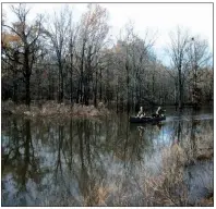  ?? KEITH SUTTON/CONTRIBUTI­NG PHOTOGRAPH­ER ?? A canoe provides an excellent means for hunting backcountr­y bayous and swamps where wood ducks are most abundant.