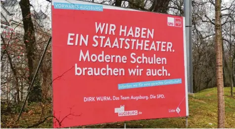  ?? Foto: Bernd Hohlen ?? Plakat der Augsburger SPD im zurücklieg­enden Wahlkampf: Nach ihrem Rauswurf aus der Stadtregie­rung schließen sich die Sozialdemo­kraten im Stadtrat nun mit der Linksparte­i zusammen.