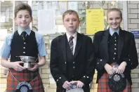  ??  ?? Junior Drumming 401 March 1st Matthew MacDonald from Oban 2nd Grant Strain from Airdrie 3rd Zoe Cook from Oban.