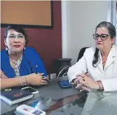  ?? FOTO: JIMMY ARGUETA ?? Gilliam Guifarro, candidata a diputada, y Karen Sarmiento Rivera, candidata a alcaldesa