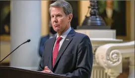  ?? ALYSSA POINTER/ALYSSA.POINTER@AJC.COM ?? Gov. Brian Kemp, who is seeking reelection next year, will face a lot of pressure to use the state’s huge revenue surplus to pay for supporters’ pet causes, in addition to making good on his own campaign promises.