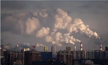  ?? ?? Smoke rises from chimneys in Moscow. Russia is the fourth biggest producer of carbon emissions worldwide. Photograph: Maxim Shipenkov/EPA