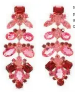  ??  ?? 1950s rose goldplated Siam Red Ruby and Austrian Rose crystal earrings