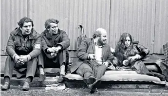  ?? ?? Currie, top and right, second left, with John Hume, Paddy O’hanlon and Bernadette Devlin in 1971 during their two-day sit-in hunger strike outside 10 Downing Street