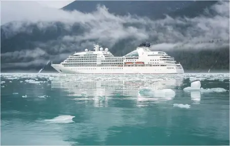  ??  ?? Seabourn Sojourn, a 450-guest, all-suite ship, offers a polished, profession­al and luxurious experience as you enjoy Alaska’s abundant natural beauty.