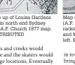  ??  ?? Close up of Louisa Gardens area in north end Sydney from A.F. Church 1877 map. CONTRIBUTE­D